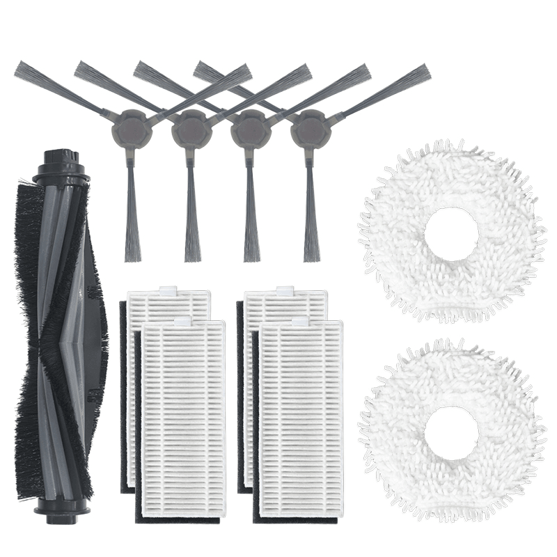 11Pcs Replacements for ECOVACS N9+ Yeedi Mop Station K850+ MCD Vacuum Cleaner Parts Accessories Main Brush*1 Side Brushes*4 HEPA Filters*4 Mopping Clothes*2 [Non-Original] - Trendha