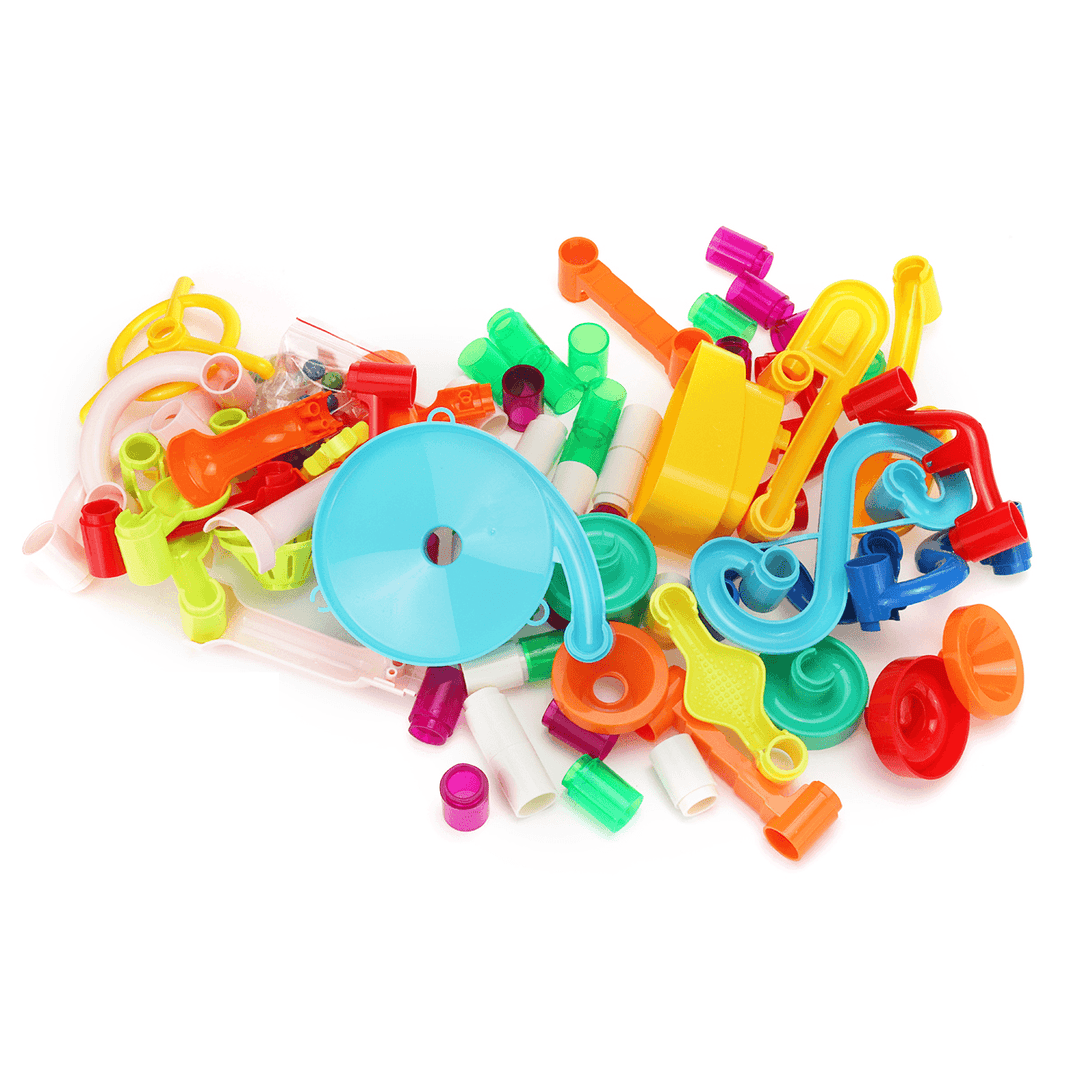105 Pcs Colorful Transparent Plastic Creative Marble Run Coasters DIY Assembly Track Blocks Toy for Kids Birthday Gift - Trendha