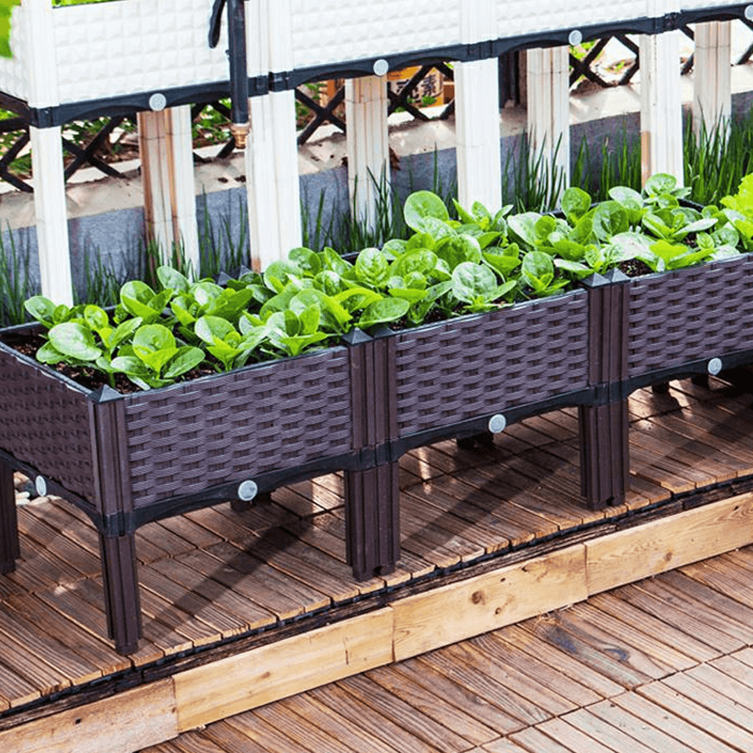 Double Layer Planting Box Plastic Rattan Grow Vegetables for Outdoor - Trendha