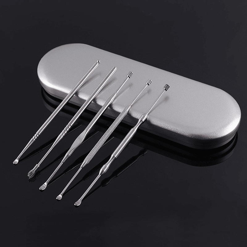 Stainless Steel Spiral Ear Pick Spoon Double Head Digging Suit Tool Manual Massager - Trendha