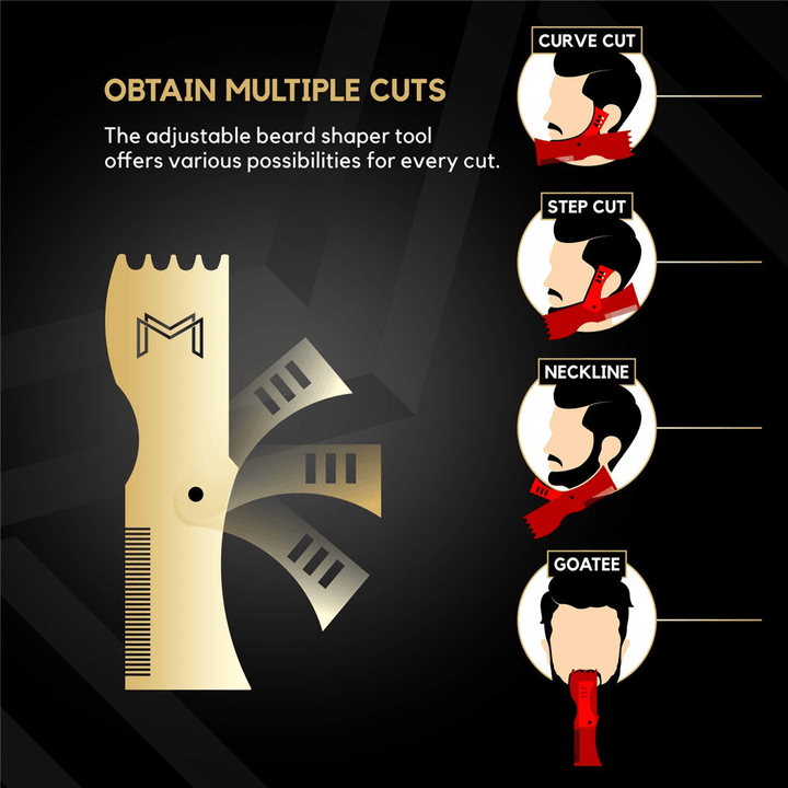 Adjustable Beard Shaping Tool Trimming Shaper Template Comb Styling Template Beard Lineup Tool Edger Trimmers Beauty Tool - Trendha