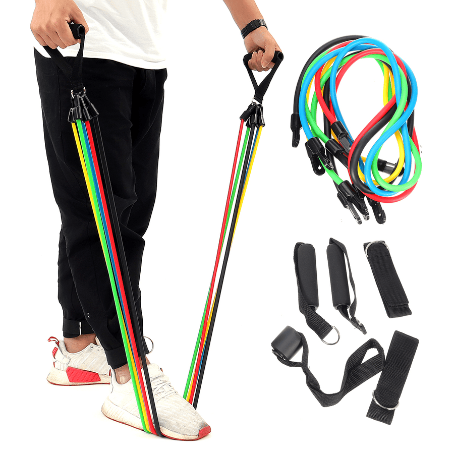 11Pcs/Set Fitness Resistance Bands Yoga Gym Stretch Pull Rope Exercise Training Expander - Trendha