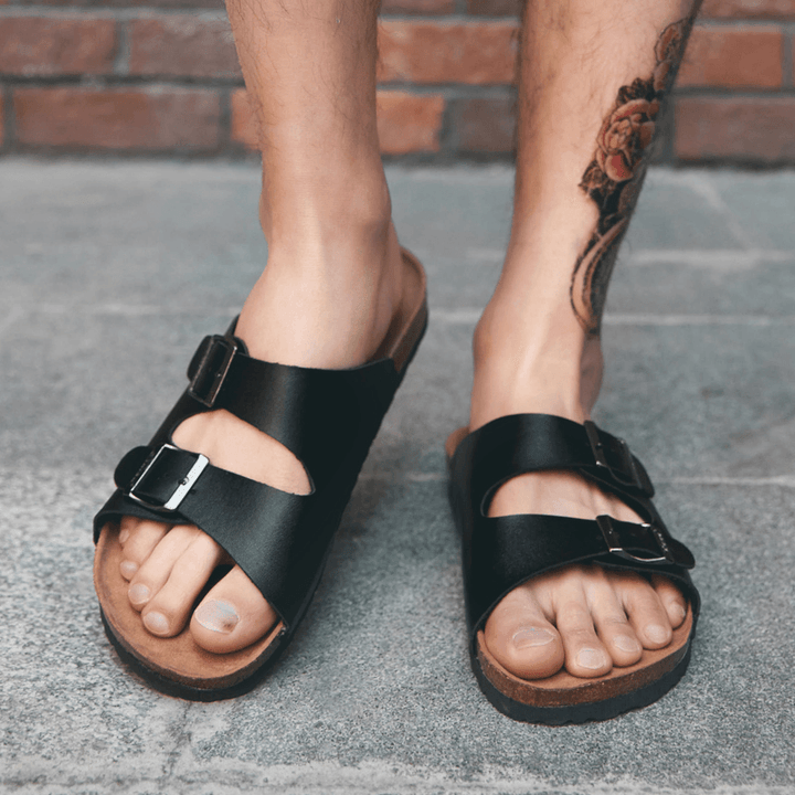 Men Breathable Opened Non Slip Beach Casual Slide Slippers - Trendha