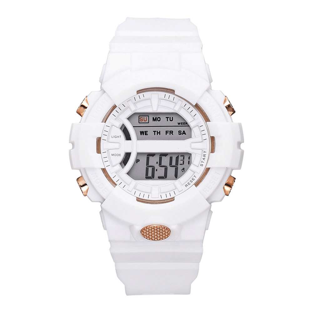HONHX 592 Fashion Casual Time Week Display Silicone Strap LED Digital Watch Women Watch - Trendha