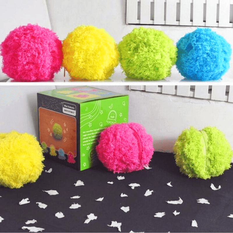 Microfiber Mop Rolling Ball Sweep Robots Automatic Vacuum Cleaner Plush Electronic Toys Random Color - Trendha