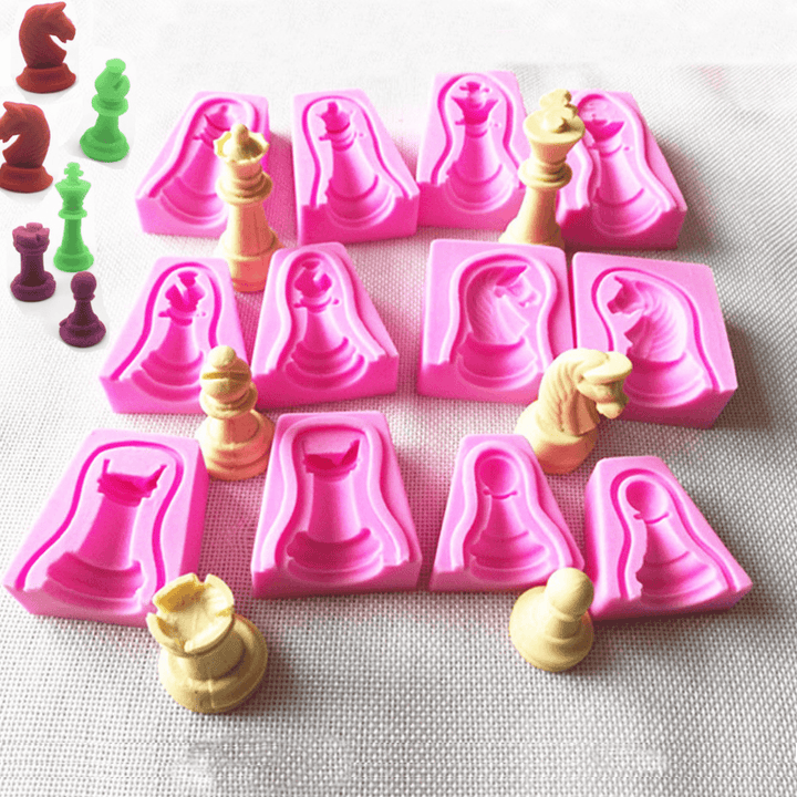 6 Sets 3D Silicone Fondant Cake International Chess Mold Chocolate Cupcake Candy Mould Soap Tool - Trendha
