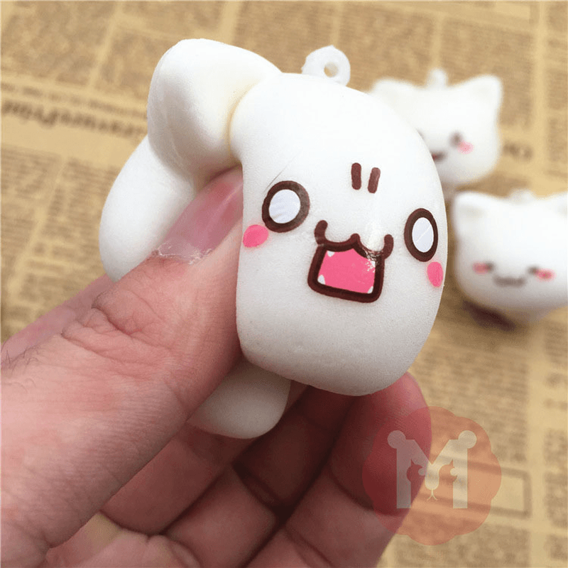 Squishy Toys Mushroom Cat Kawaii Cartoon Cute Face Decor Bag Cell Phone Straps - Trendha