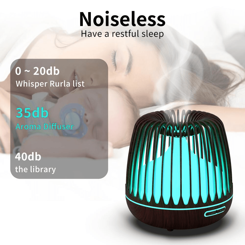 500Ml Aroma Diffuser Ultrasonic Humidifier with Colorful Night Light Bluetooth Speaker Remote Control Tming Low Noise for Home Office - Trendha