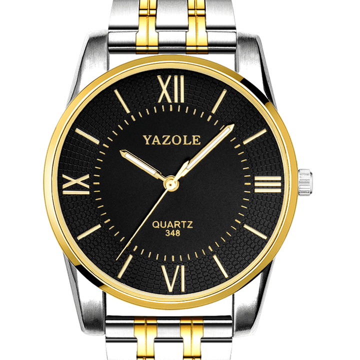 YAZOLE 348 Full Steel Men Fashion Business Style Liminous Display Quartz Watch - Trendha