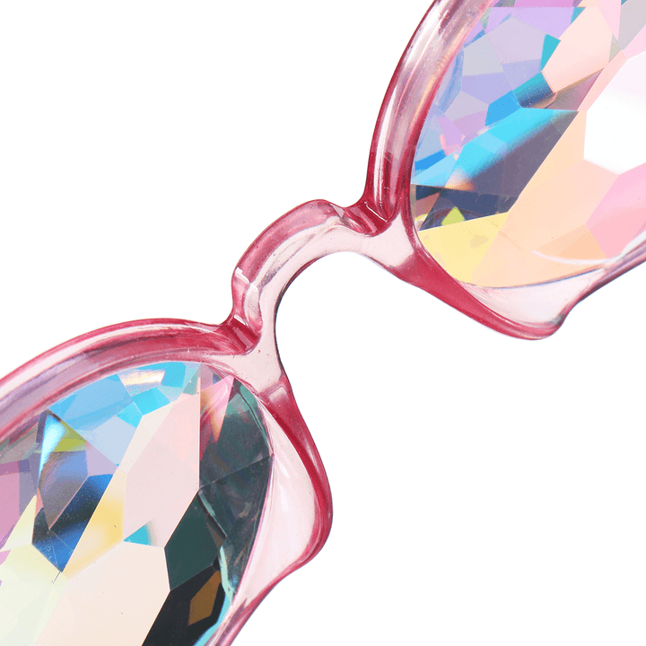 Unisex Party Kaleidoscope Glasses Glass Lens Costume Eyes Mirrored Retro Frame - Trendha