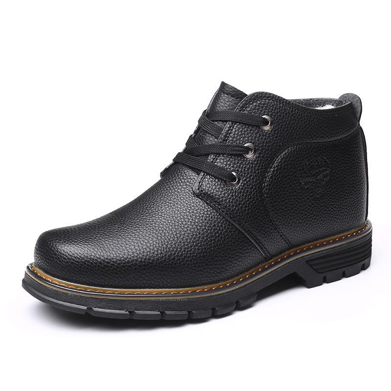 Men Comfy Microfiber Leather Warm Business Casual Winter Ankle Boots - Trendha