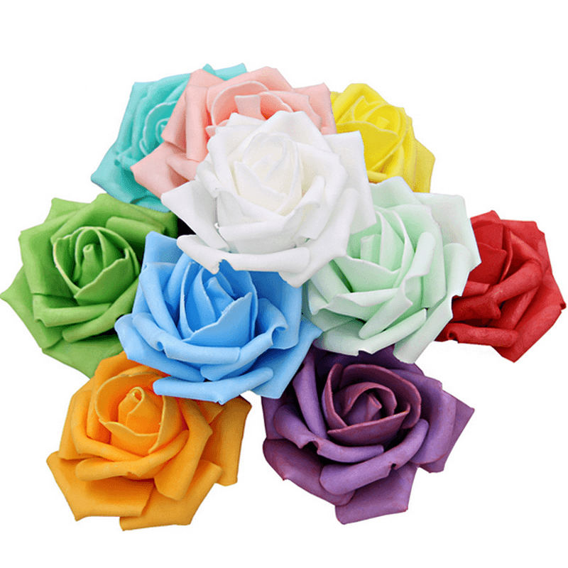 50Pcs 7.5Cm Artificial Simulation Foam Rose Bouquet Flower Ball Wedding Party Home Decoration - Trendha