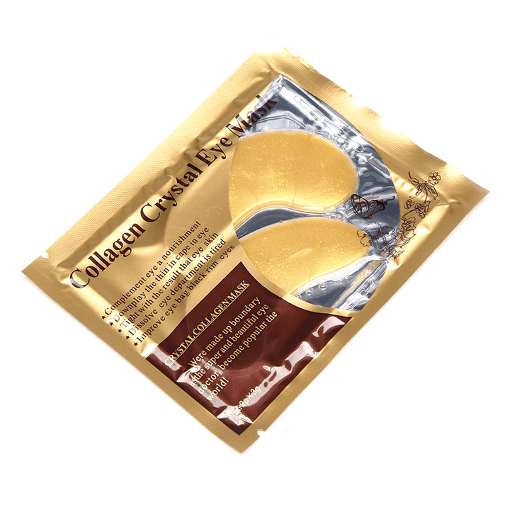 1 Pair 24K Gold Crystal Collagen Eye Mask Dark Circle Eye Bags Patches - Trendha