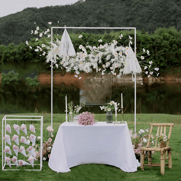 Square Metal Arch Wedding Party Bridal Prom Garden Floral Decoration Party Supplies Decorations - Trendha