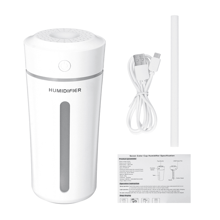 LED Ultrasonic Humidifier USB Aromatherapy Purifier Diffuser - Trendha