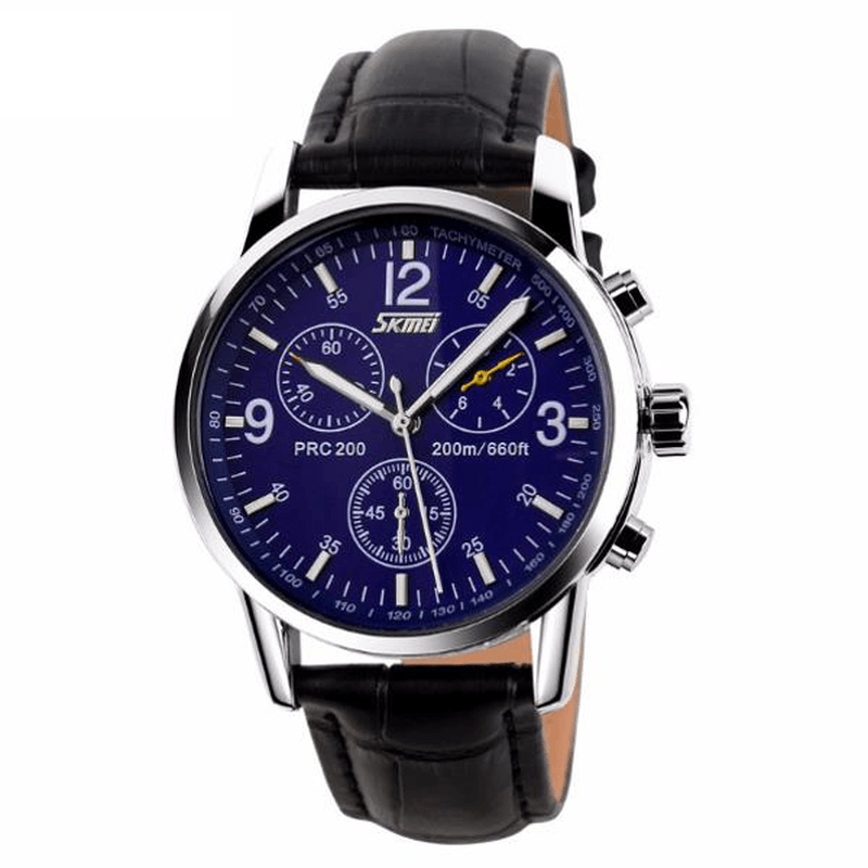 SKMEI 9070 Fashion Men Quartz Watch Casual Steel Business Wristwatch - Trendha