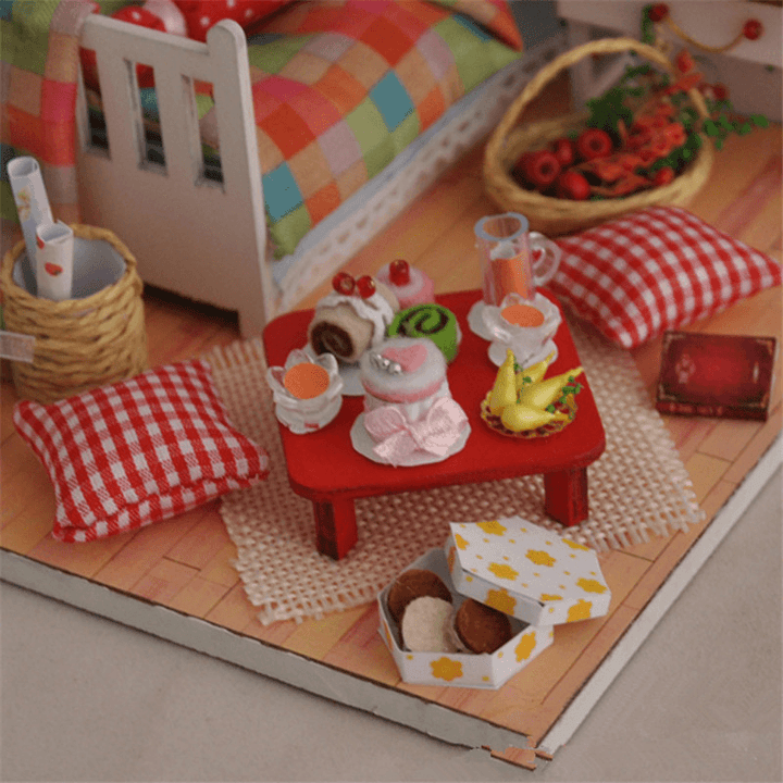 T-Yu TY12 Autumn Fruit House DIY Dollhouse with Cover Light Gift Collection Decor Toy - Trendha