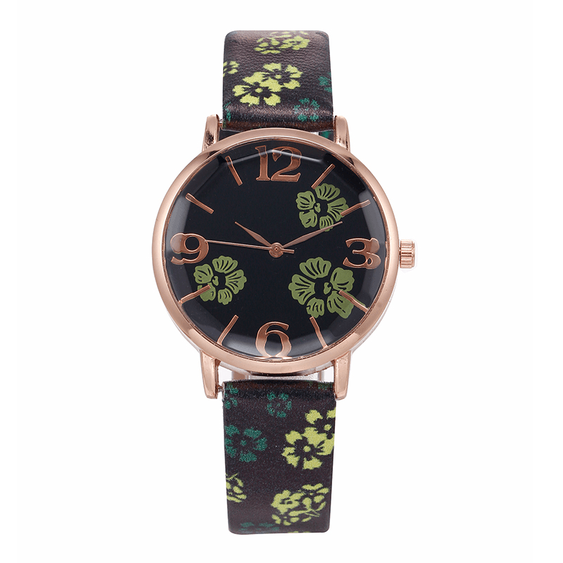 Deffrun Retro Style Flower Printed Women Wrist Watch Chinese Style Quartz Watches - Trendha