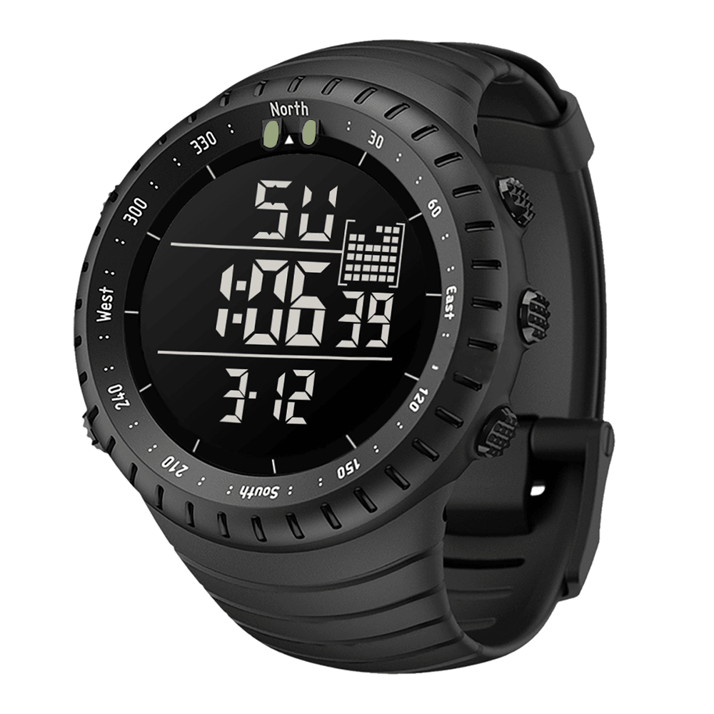 SENORS SN090 Digital Watch Fashion Men Chronograph Alarm 12/24 Hour Waterproof Sport Silicone Strap Watch - Trendha