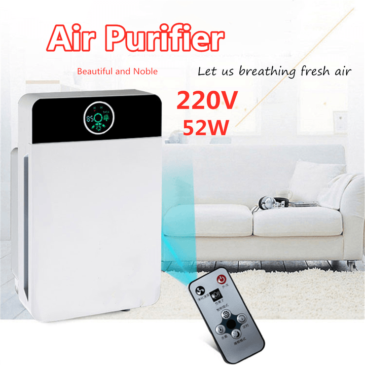220V Air Purifier Ozone Anion Allergens Dust Cleaner Composite Filter W/ Remote Control - Trendha