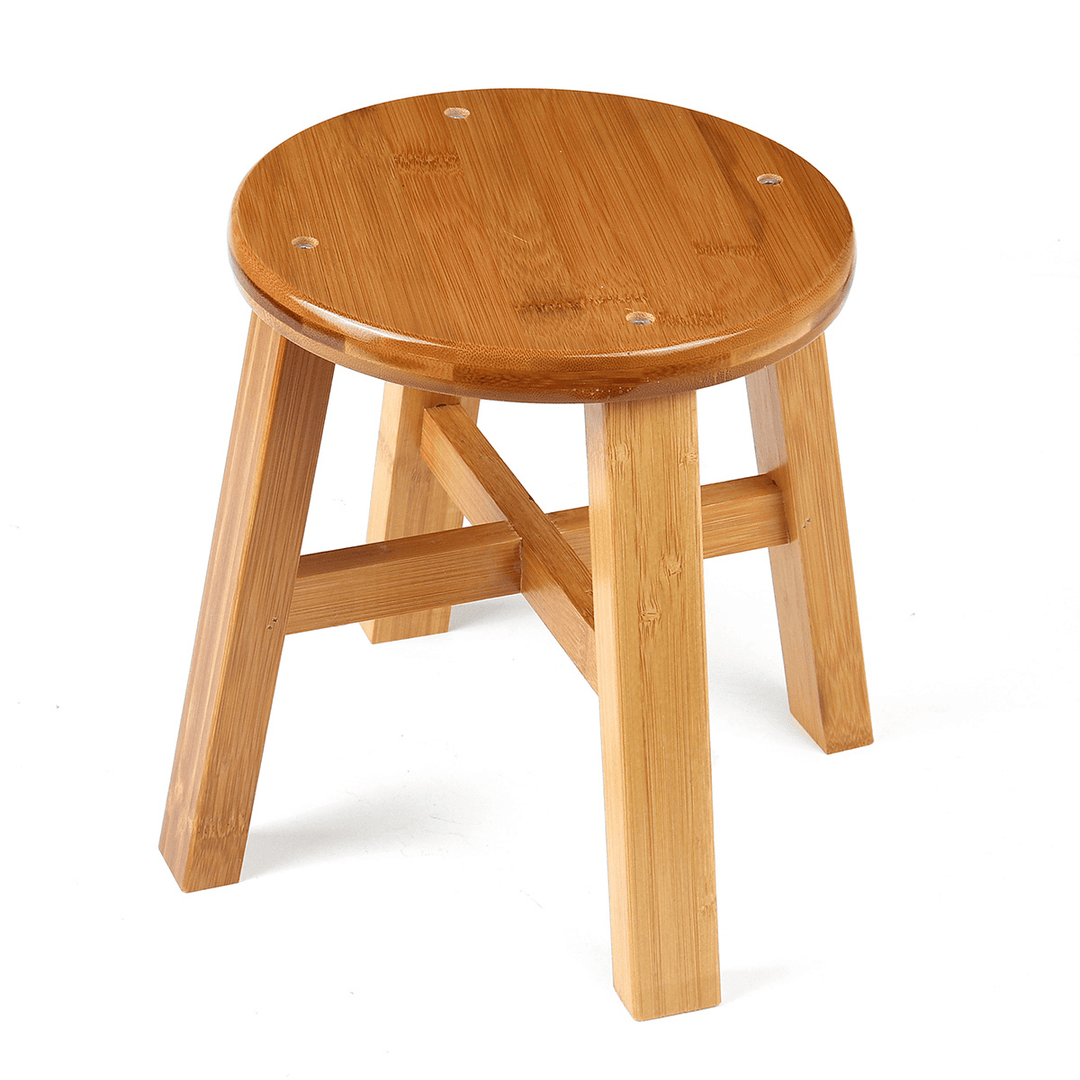 Circular Solid Wooden Stool Small Bench Sofa Tea Table Chair Shoe Bench Stool for Children'S Adult Stool Living Room - Trendha