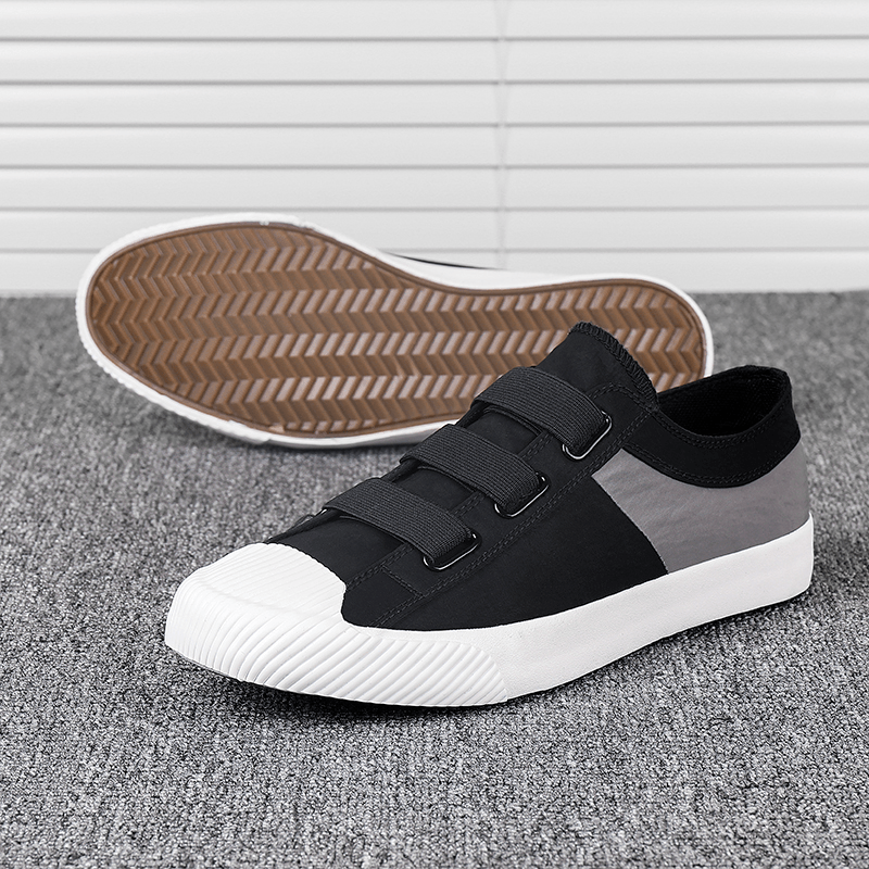 Men Colorblock Comfy Breathable Elastic Band Slip on Casual Daily Canvas Sneakers - Trendha
