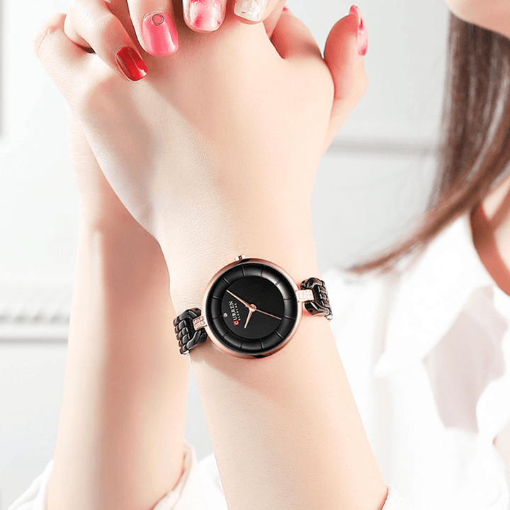 CURREN 9052 Rhinestone Elegant Design Women Wrist Watch Casual Style Quartz Watch - Trendha
