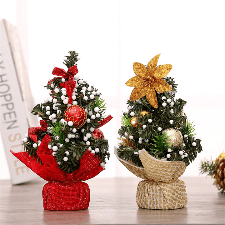 20CM Mini Christmas Tree Flower Table Decor Festival Party Ornaments Xmas Gift Decorations - Trendha