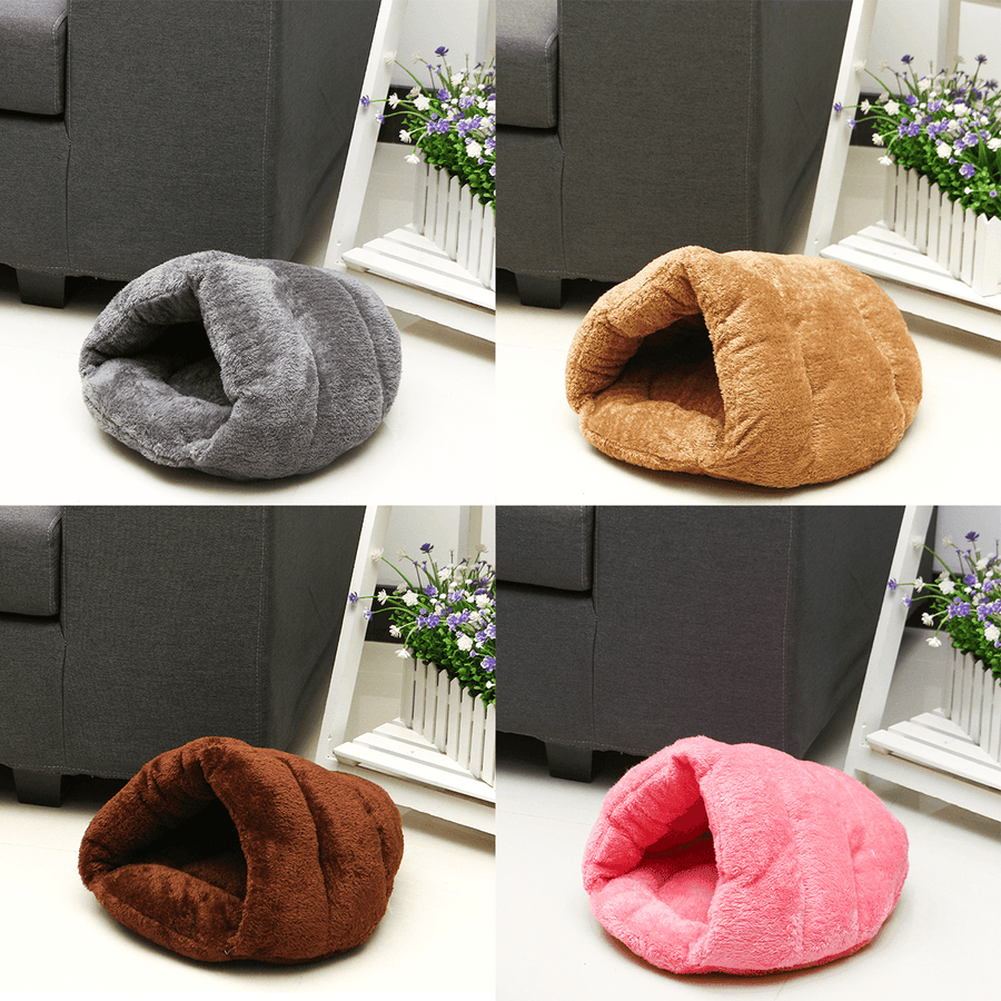 Pet Bed Puppy Cushion House Cave Cat Sleep Bag Soft Warm Kennel Mat Blanket - Trendha
