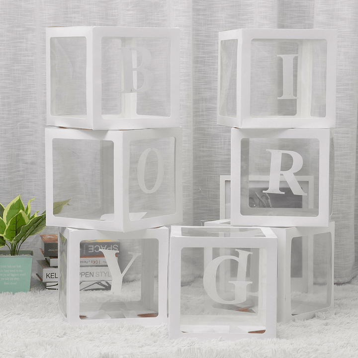 Transparent Alphabet Girl Box Balloons Baby Shower Decorations Gender Reveal Boy Girl One Year Old Party Decor - Trendha