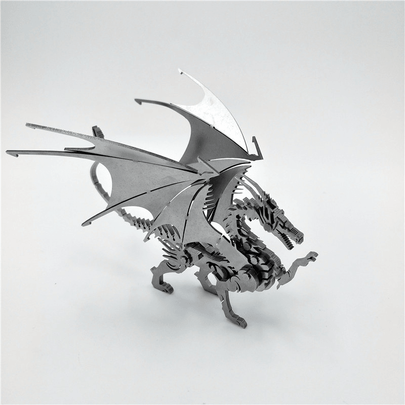 Steel Warcraft DIY 3D Puzzle Dragon Toys Stainless Steel Model Building Decor 16*5.3*14Cm - Trendha