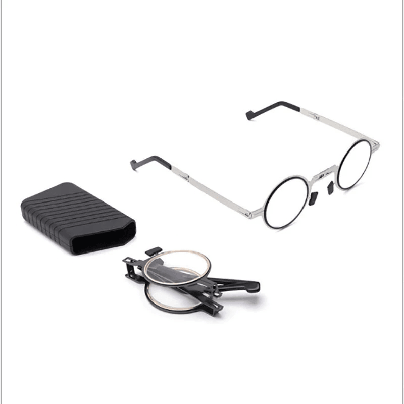 Round Reading Glasses Blocking Blue Light Glasses Reader Foldable Ultra Thin Paper Glasses Metal Eyeglasses for Men Women - Trendha