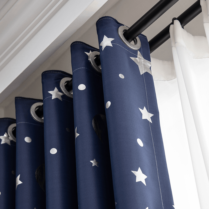 Polyester Window Curtains Moon Star Kids Child Bedroom Window Door Curtains for Living Room Home Decor - Trendha