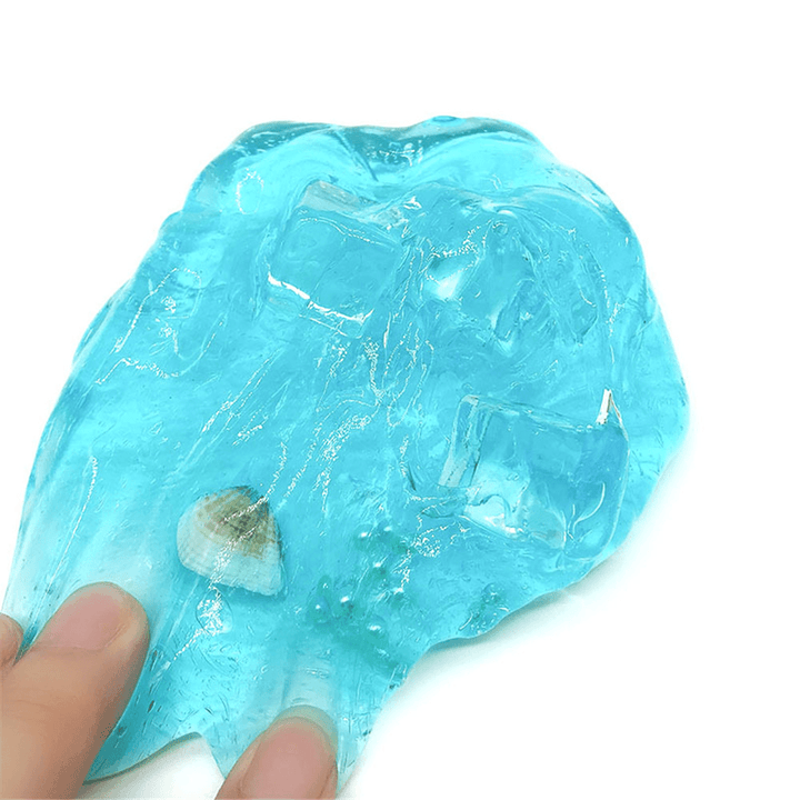 80ML Clear Crystal Slime with Shell Shark Decompression Mud DIY Gift Toy Stress Reliever - Trendha