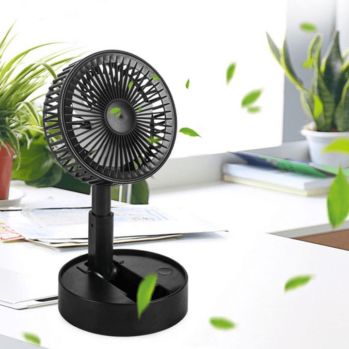 USB Rechargeable Handheld Fan 180 ° Flip Portable Desktop Office Fan Folding Retractable Fan Outdoor Mini Fan - Trendha