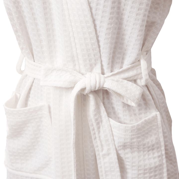 Honana BX-987 Towel Bathrobe Dressing Gown Unisex Men Women Solid Cotton Waffle Sleep Lounge - Trendha