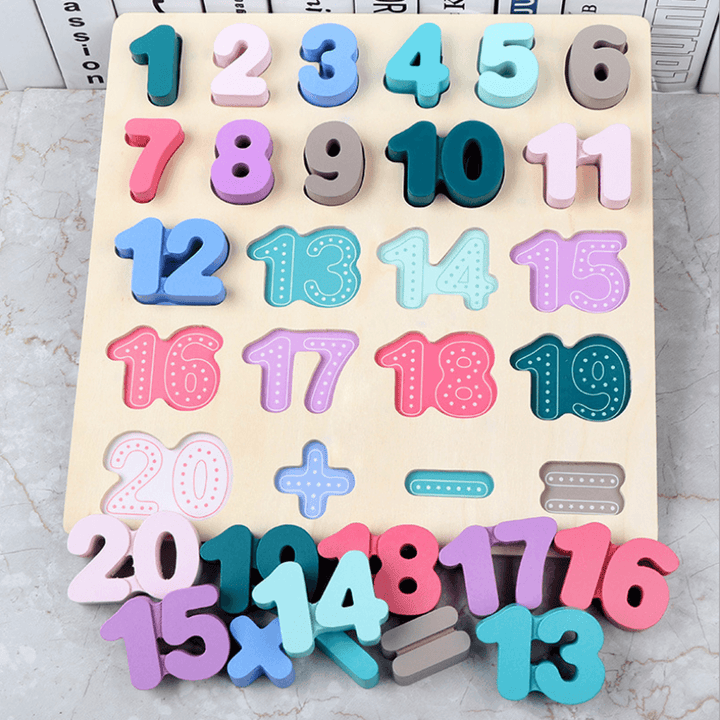 Alphanumeric Board Wooden Jigsaw Volume Wooden Baby Young Children Early Education Educational Toys - Trendha