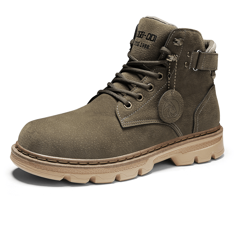 Men Classic Comfy round Toe Non Sip Outdoor Tooling Boots - Trendha