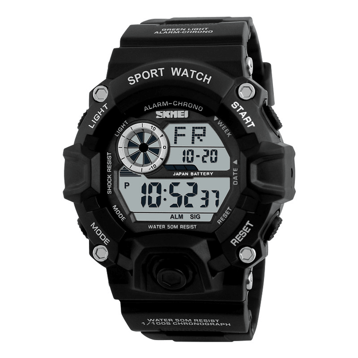 SKMEI 1019 Digital Watch Fashion Multi-Funcional Sports Chronograph 50M Waterproof Men Wrist Watch - Trendha