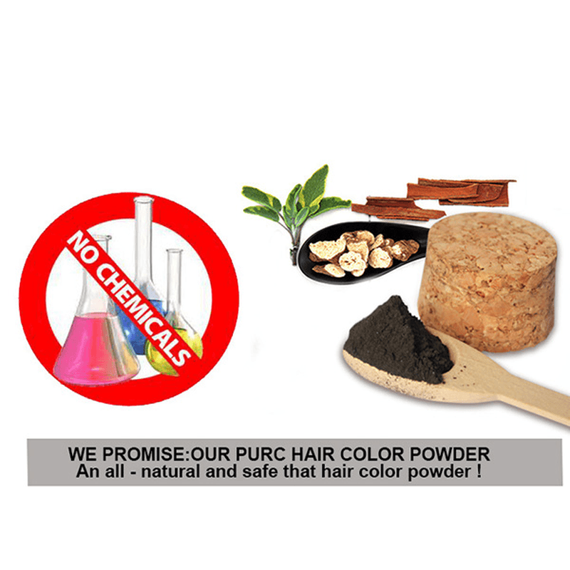 PURC Hair Color Powder Black Organic Herbal Hair Dyes Coloring Permanently 50ML - Trendha