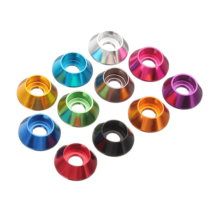 Suleve™ M5AN2 10Pcs M5 Cup Head Hex Screw Gasket Washer Nuts Aluminum Alloy Multicolor - Trendha