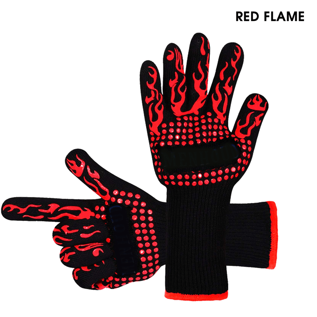 BBQ Grill Gloves Barbecue Silicone Glove Heat Resistant Mitts Smoking Cooking Kitchen - Trendha