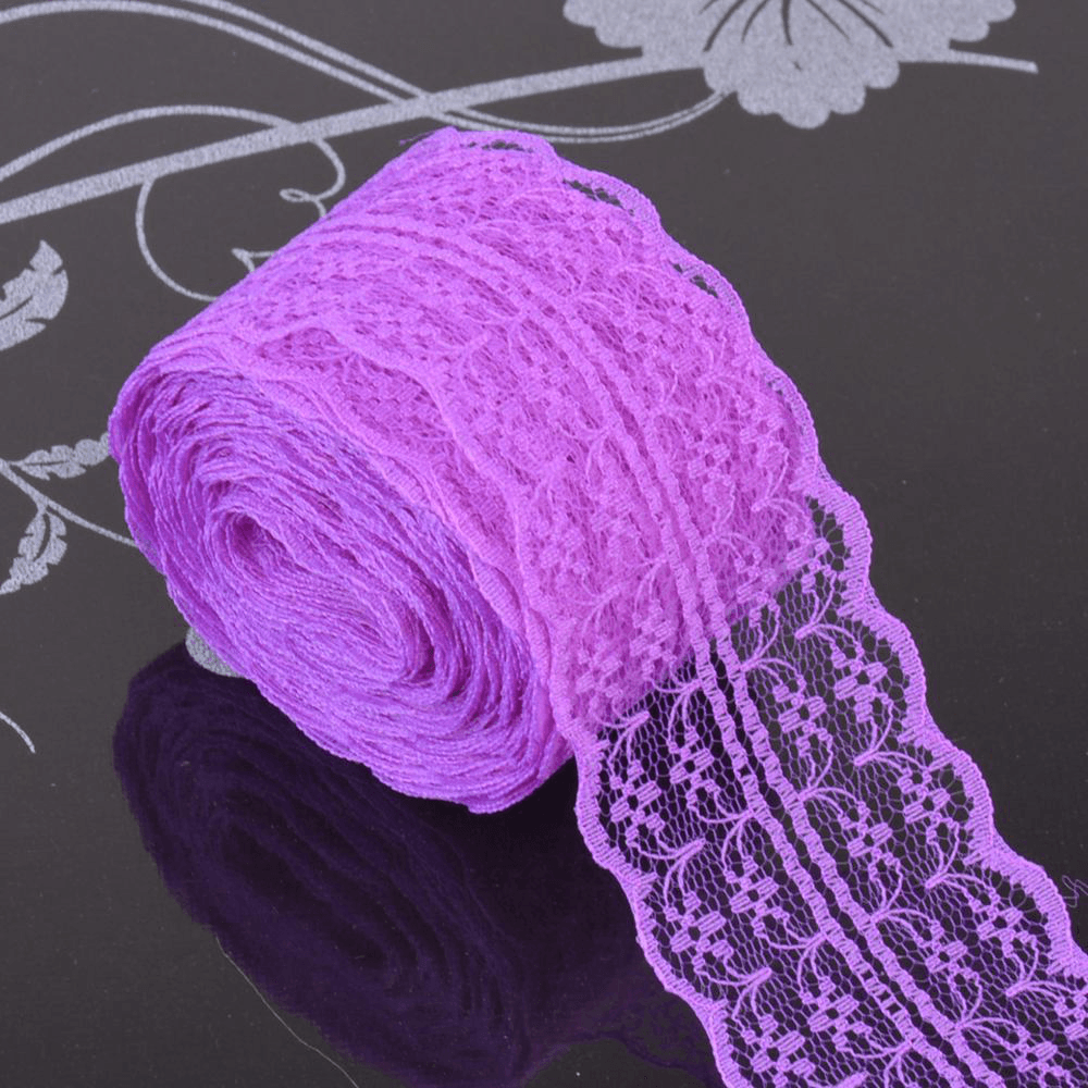 10 Yards 4.5Cm Multi-Color Lace Wide Ribbon DIY Crafts Sewing Clothing Materials Gift Wedding Lace Closure - Trendha