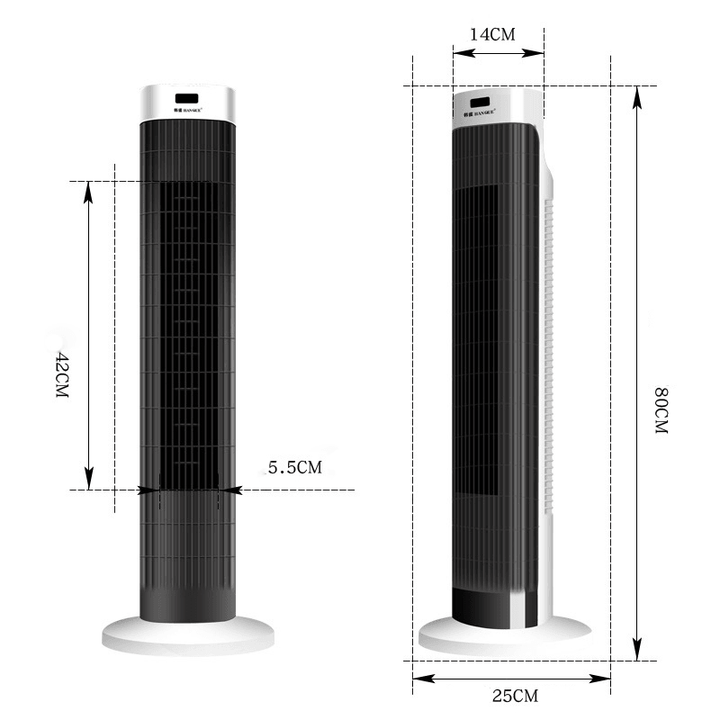 45W Bladeless Tower Fan 3 Gear Adjustment Timing Function Electric Slim Cooling Fan Remote Contro Low Noise - Trendha