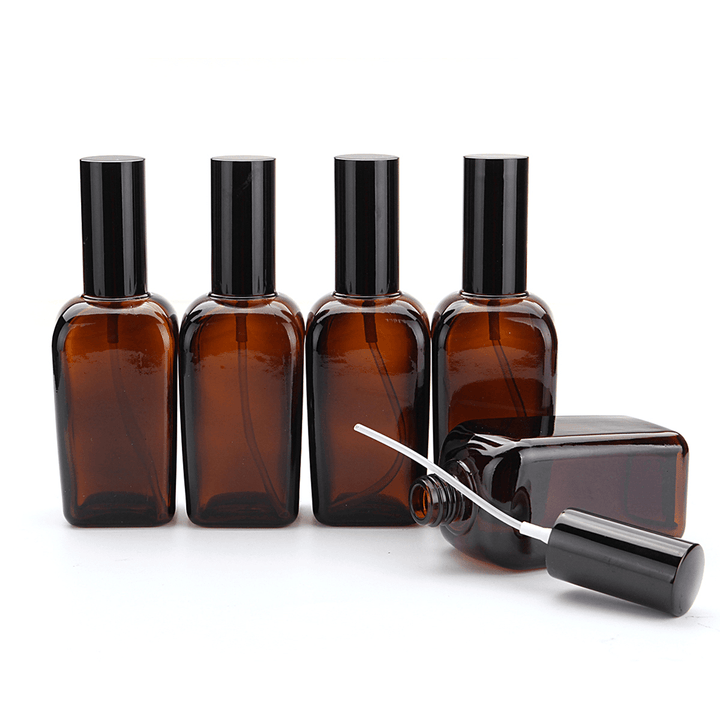 5Pcs Amber Glass Spray Bottles Water Sprayer Trigger for Essential Oil Perfume Toner - Trendha