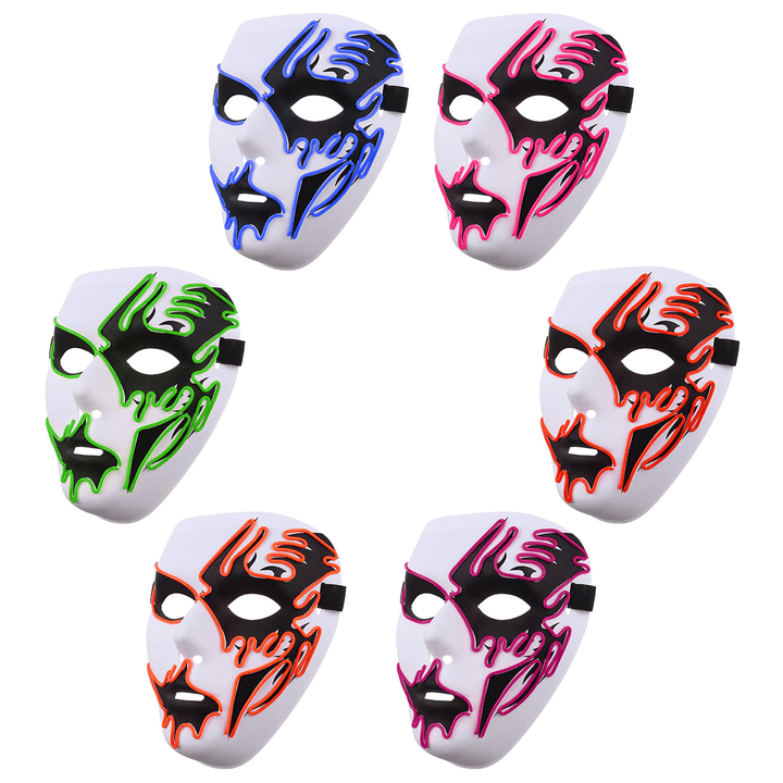 Halloween Mask LED Luminous Flashing Party Masks Light up Dance Halloween Cosplay Props - Trendha