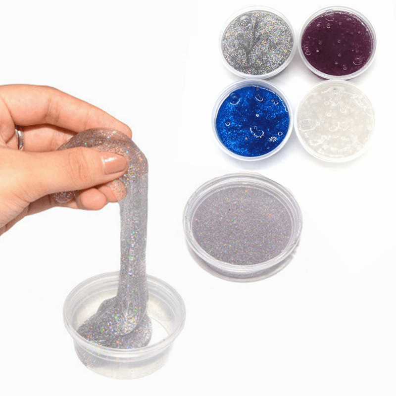 4PCS Kiibru Slime DIY Glitter Shiny Crystal Clay Rubber Mud Plasticine Toy Gift Stress Reliever - Trendha