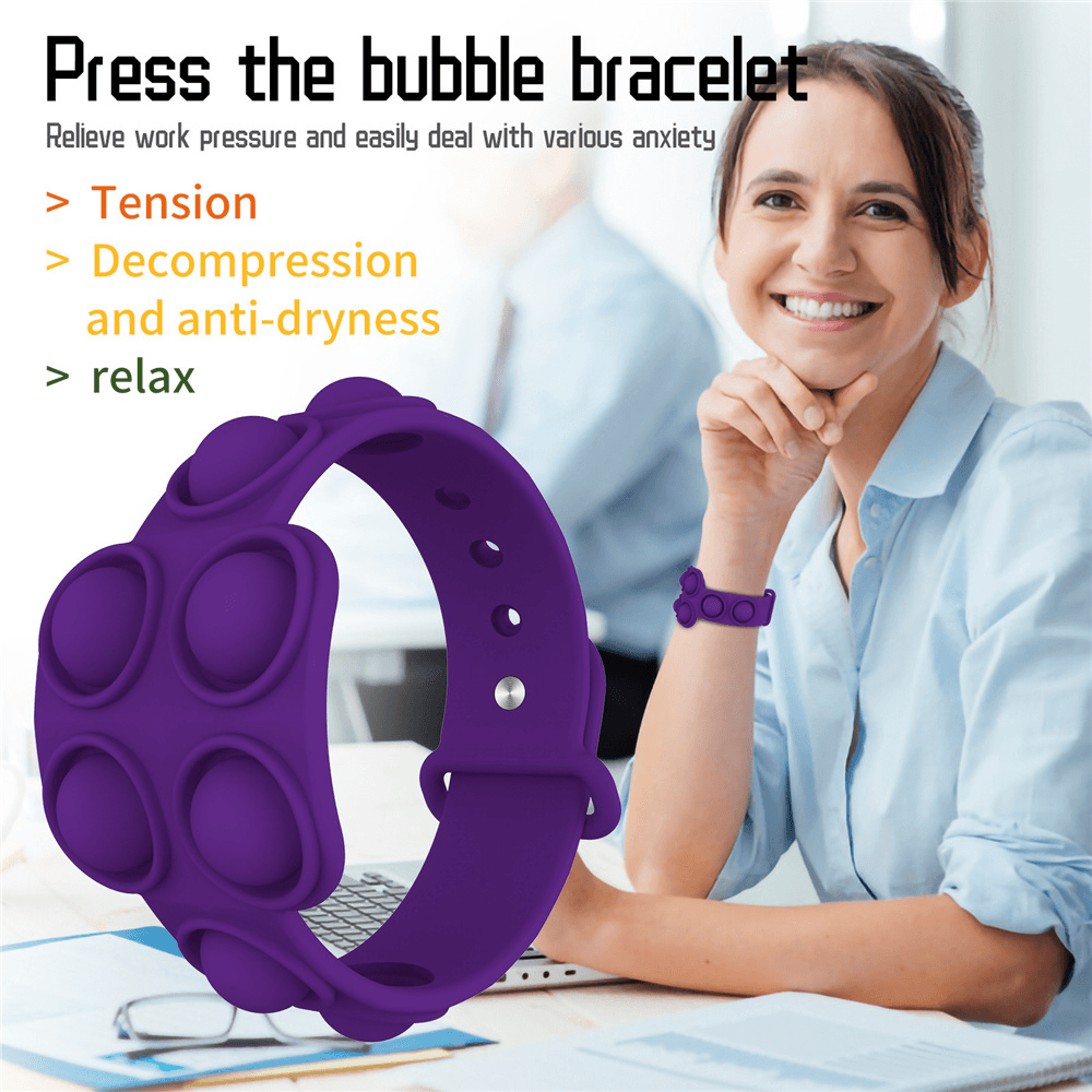 Bracelet Keychain Press Puzzle Decompression Finger Bubble Music Silicone Decompression Toys Desktop Educational Fidget Toys - Trendha