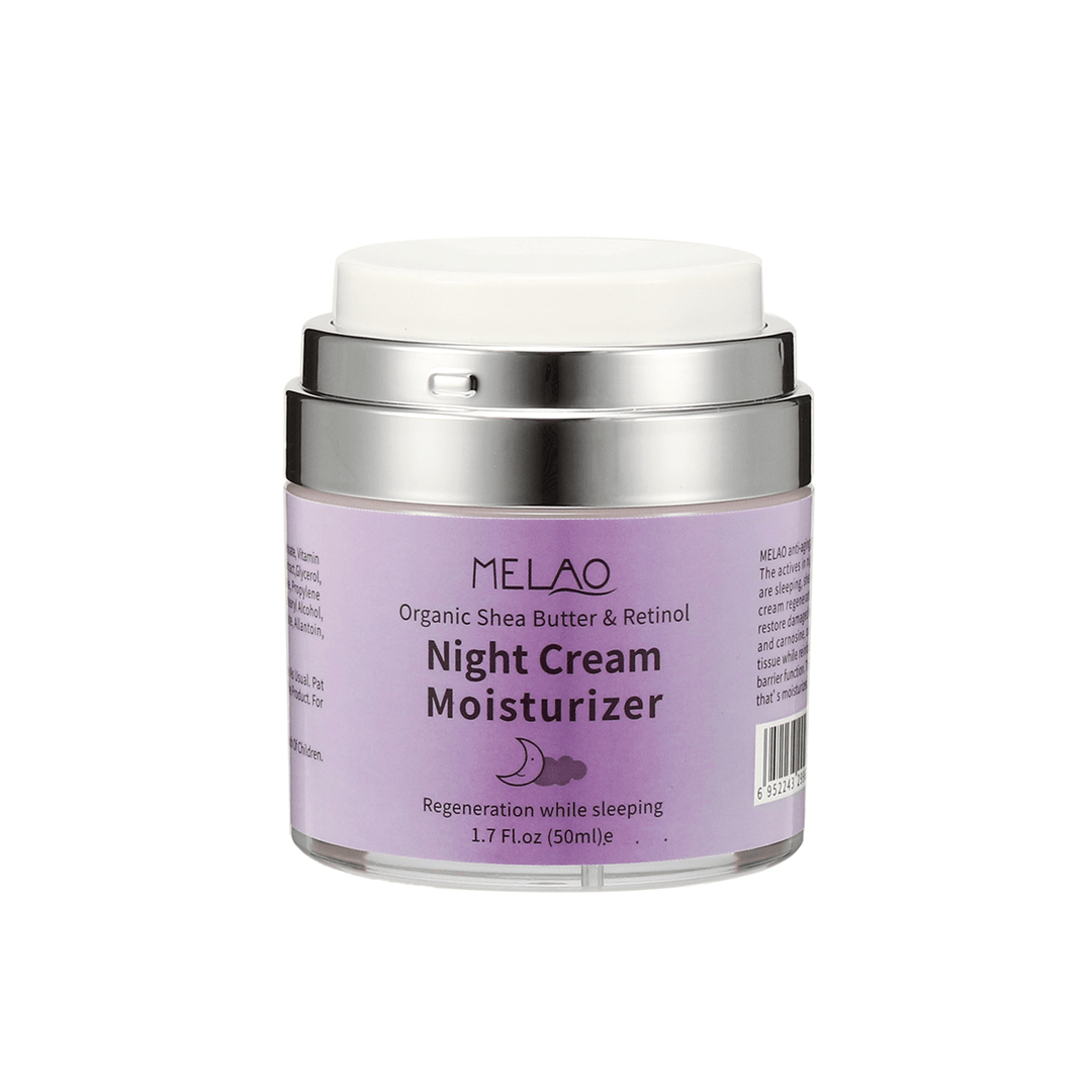 Melao Organic Shea Butter Retinol Night Cream Moisturizer Sleeping Facial Skincare 50Ml - Trendha