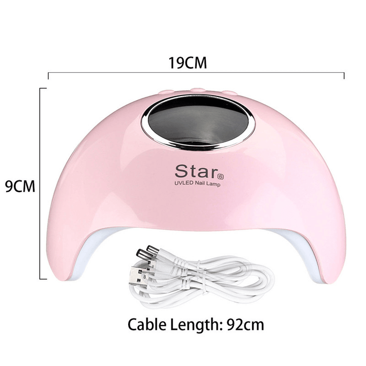 Star6 12Leds USB Lamp for Manicure UV Nail Lamp Nail Dryer for Nail LED UV Lamp 24W LCD Display Drying All Gels Nail Art Tools - Trendha